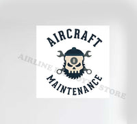Aircraft Mechanic Skull Decal Stickers