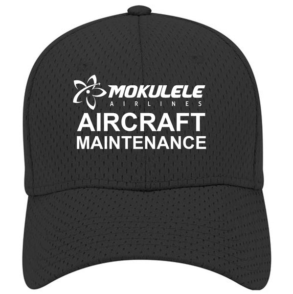 Mokulele Airlines Aircraft Maintenence Black Mesh Cap