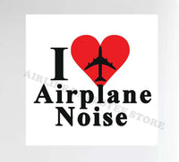 I Love Airplane Noise Decal Stickers
