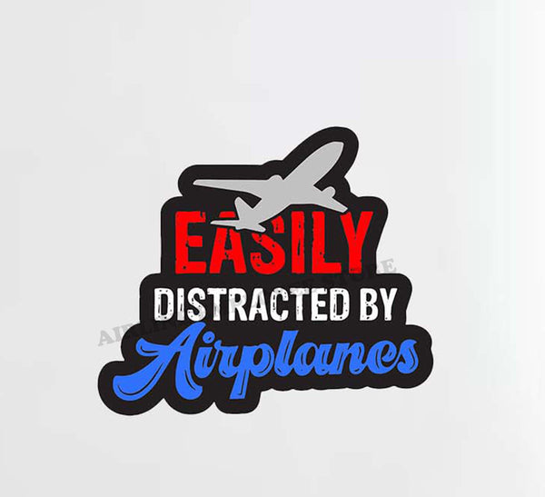 Distracted By Airplanes Decal Stickers