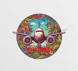 Mokulele Flower w/ Plane Design Decal Stickers