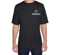 Mokulele Airlines stacked logo left chest youth t-shirt available in white, black and navy