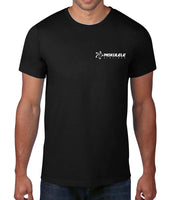 Mokulele Airlines long logo left chest t-shirt available in white, black and navy
