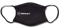 Mokulele Airlines long logo in white on a black face mask