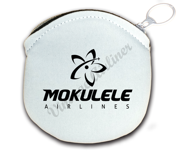 Mokulele stacked logo in black round coin purse