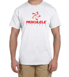 Mokulele Airlines full chest stacked logo t-shirt available in white, black and navy