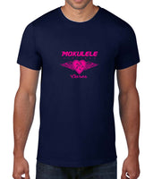 Mokulele Airlines breast cancer logo full chest t-shirt available in white, navy and black