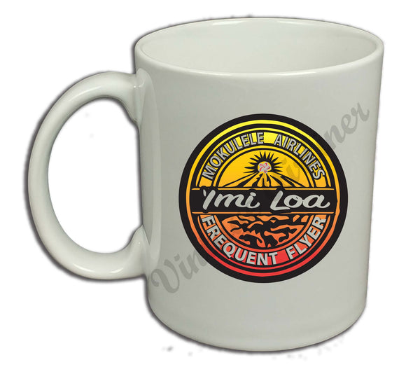 Imi Loa Frequent Flyer logo coffee mug