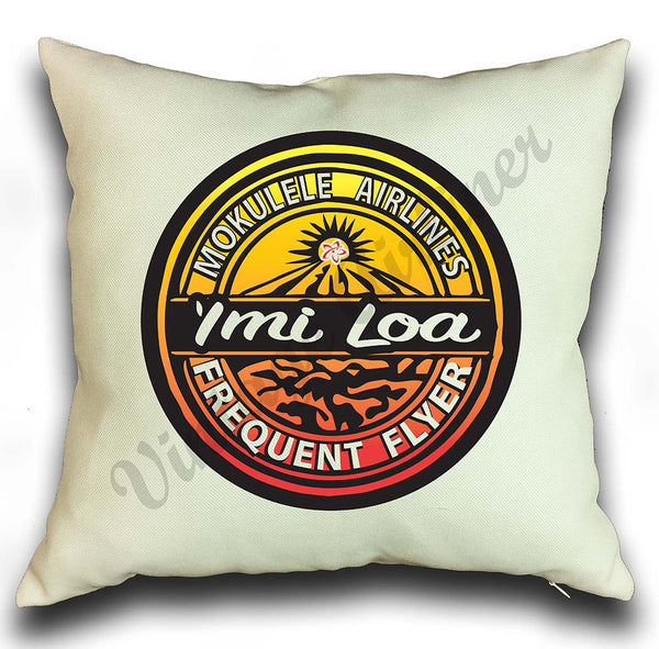 Imi Loa Frequent Flyer logo square pillow cover