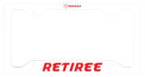 Mokulele Airlines long logo "Retiree" license plate frame