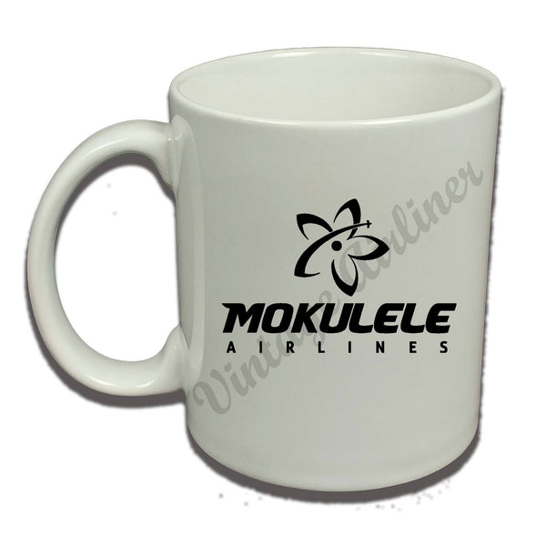 Mokulele Airlines stacked logo in black coffee mug