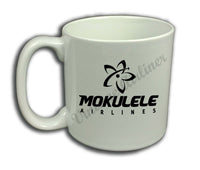 Mokulele Airlines stacked logo in black coffee mug