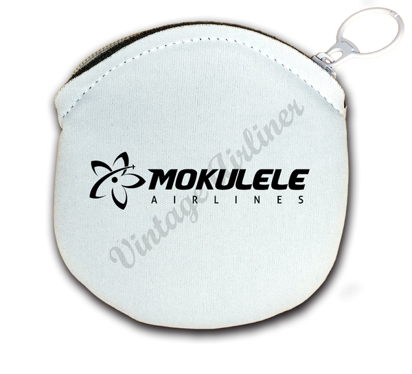 Mokulele long logo in black round coin purse