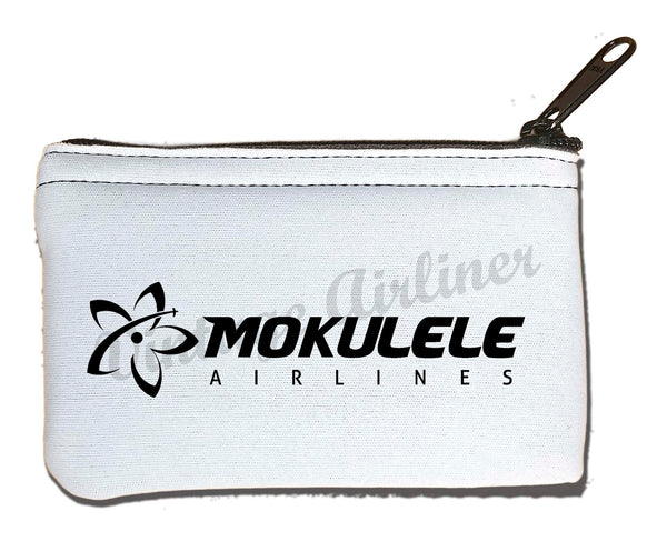 Mokulele logo long in black rectangular coin purse
