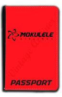 Mokulele logo long in black passport holder