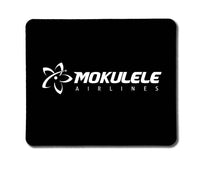 Mokulele Airlines long logo on black rectangular mousepad