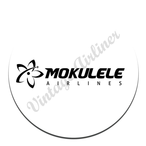 Mokulele Airlines long logo in black round mousepad