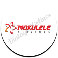 Mokulele Airlines long logo round coaster