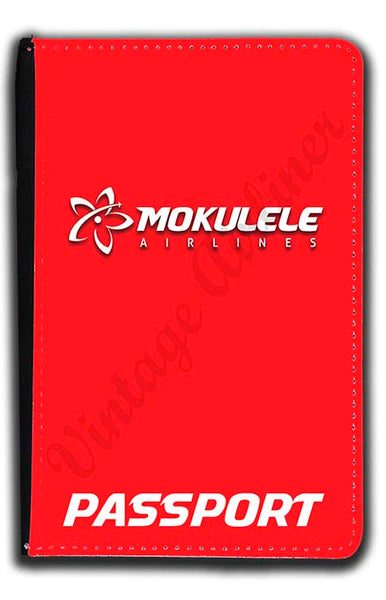 Mokulele logo long in white passport holder