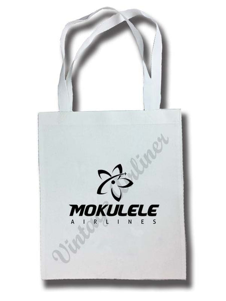 Mokulele Airlines stacked logo in black tote bag