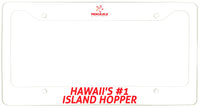 Mokulele Airlines stacked logo "Hawaii's #1 Island Hopper" thick license plate frame
