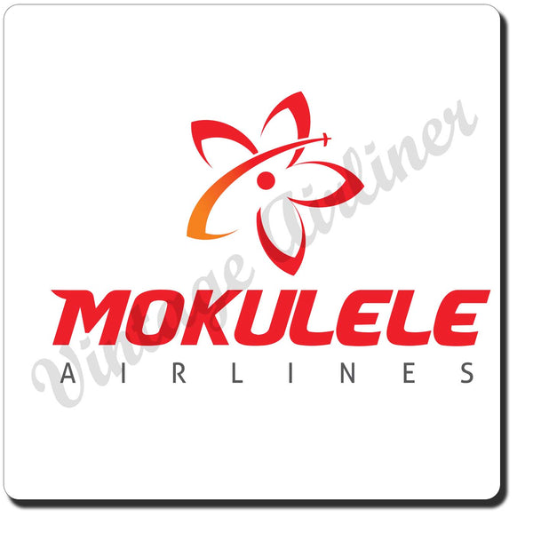 Mokulele Airlines stacked logo square coaster