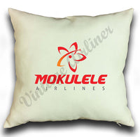 Mokulele Airlines logo stacked square pillow cover