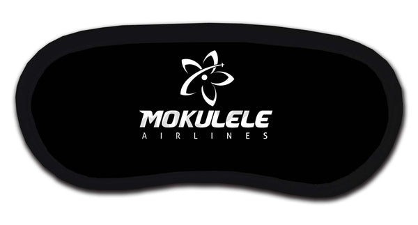 Mokulele Airlines stacked logo in white sleep mask