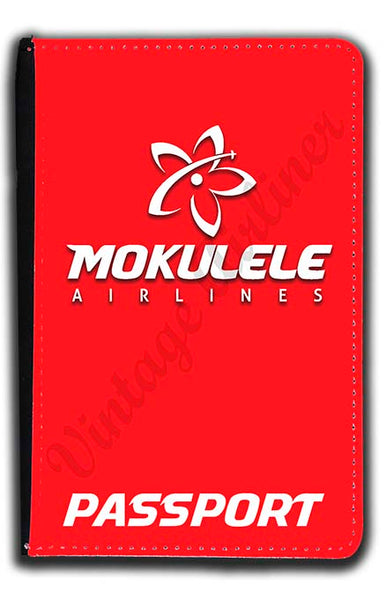Mokulele logo stacked white passport holder