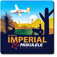 Mokulele Airlines' Imperial illustration square coaster