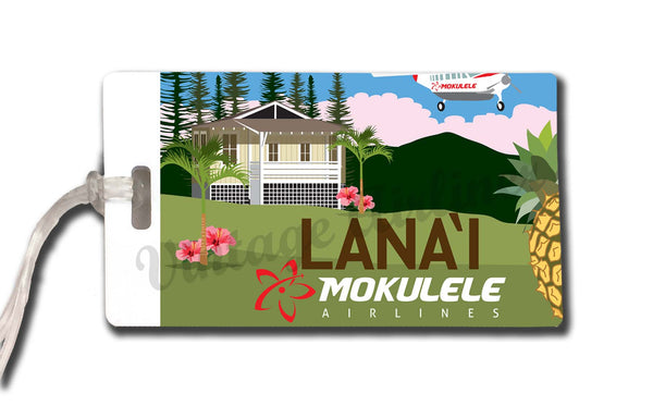 Mokulele Airlines illustration of Lana'i bag tag