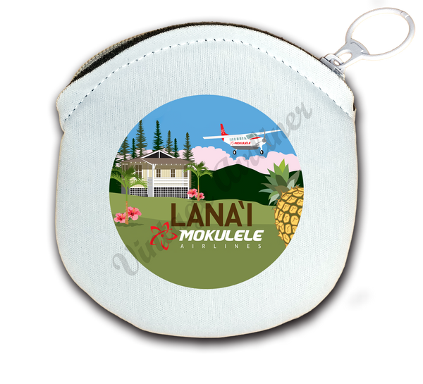 Mokulele Airlines' illustration of Lana'i round coin purse