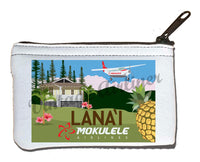 Mokulele Airlines' illustration of Lana'i  rectangular coin purse