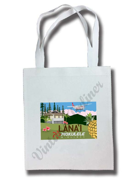 Mokulele Airlines illustration of Lana'i tote bag