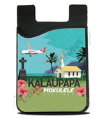Mokulele Airlines illustration of Kalaupapa card caddy