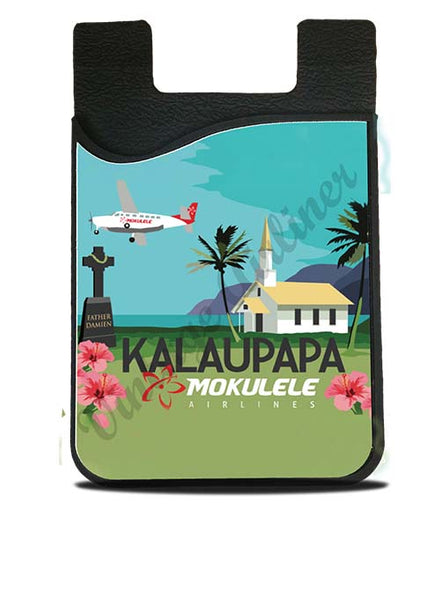 Mokulele Airlines illustration of Kalaupapa card caddy