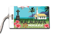 Mokulele Airlines illustration of Kalulapapa bag tag