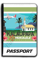 Mokulele Airlines' illustration of Kalaupapa passport holder