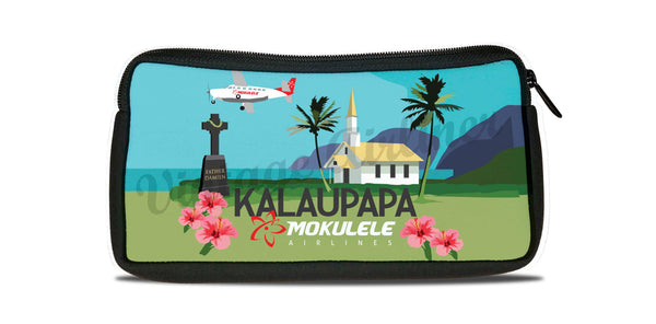 Mokulele Airlines illustration of Kalaupapa travel pouch