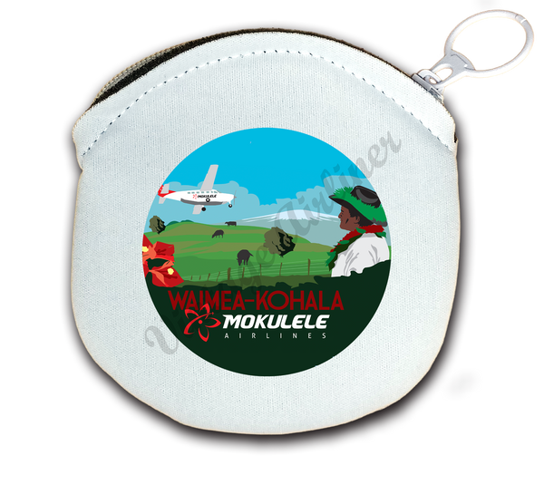 Mokulele Airlines' illustration of Waimea-Kohala round coin purse