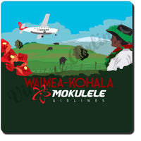 Mokulele Airlines' illustration of Waimea-Kohala square coaster