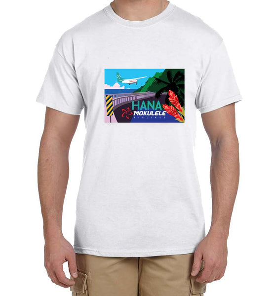 Mokulele Airlines illustration of Hana t-shirt