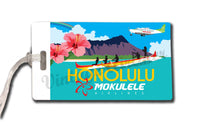 Mokulele Airlines illustration of Honolulu bag tag