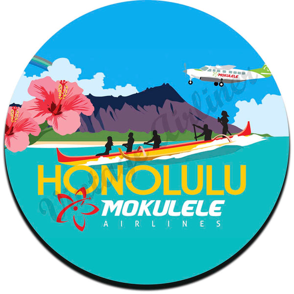 Mokulele Airlines illustration of Honolulu round coaster