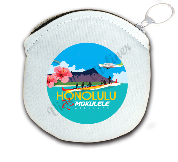 Mokulele Airlines' illustration of Honolulu round coin purse