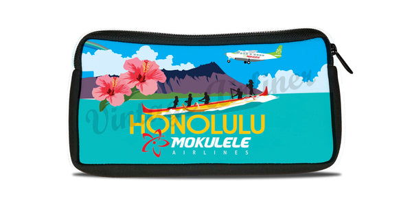 Mokulele Airlines illustration of Honolulu travel pouch