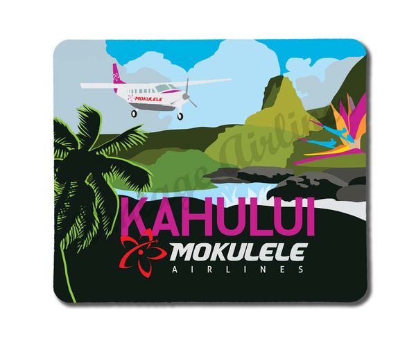 Mokulele Airlines' illustration of Kahului rectangular mousepad