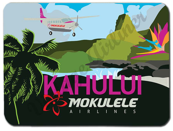 Mokulele Airlines Cutting Board with illustration of Kahului