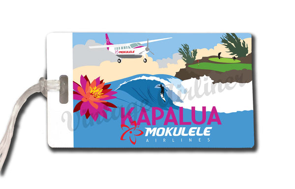 Mokulele Airlines illustration of Kapalua bag tag