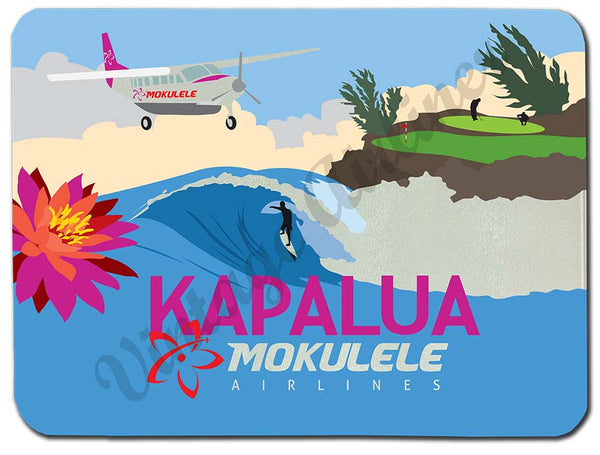 Mokulele Airlines Cutting Board with illustration of Kapalua